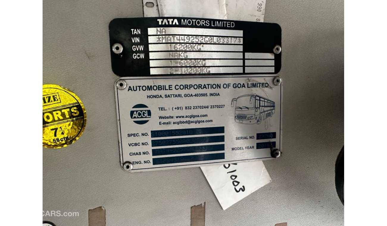 Tata LPO 1618 GCC BUS PASSENGERS 67 SEATS NON AC