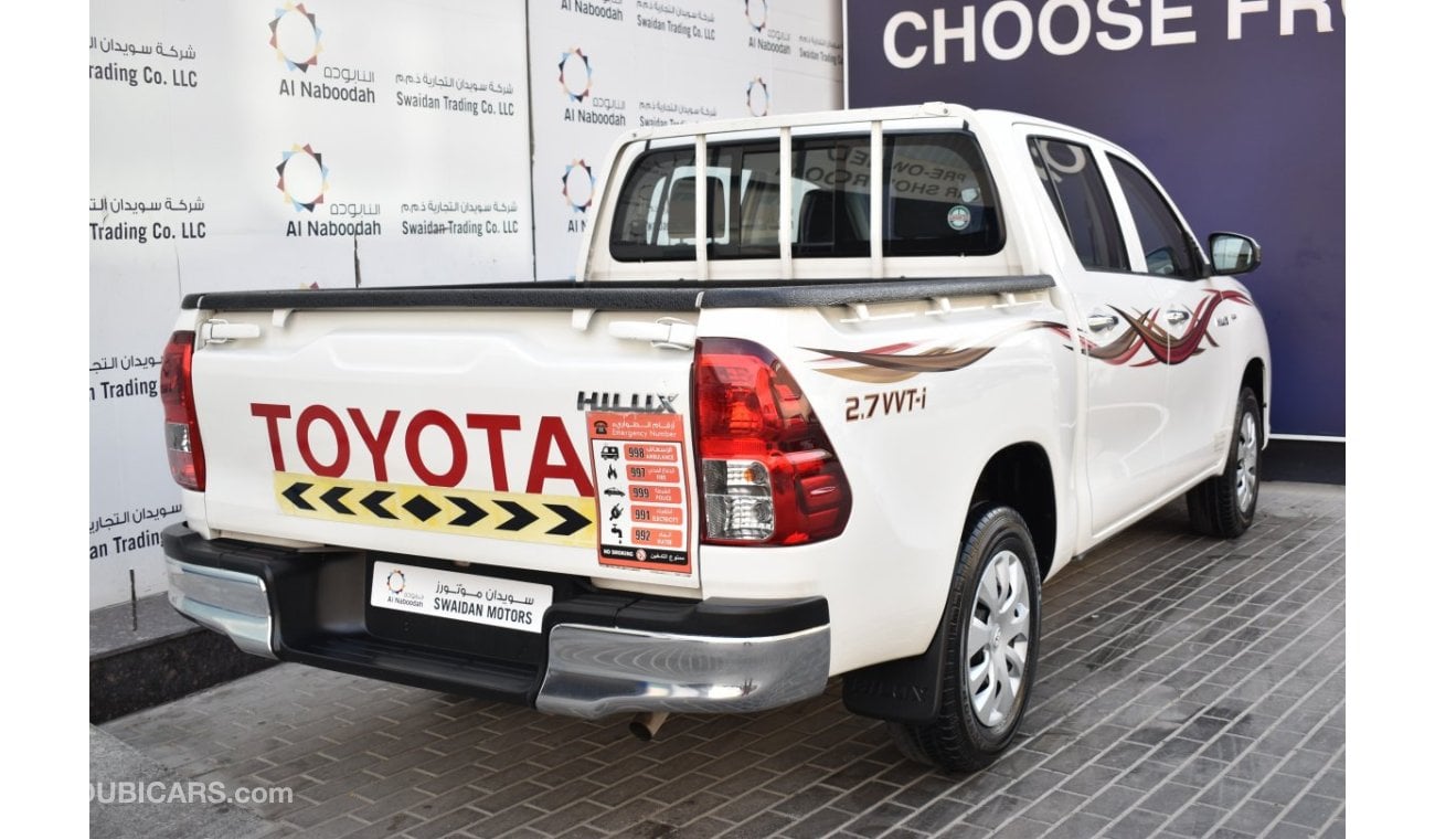 Toyota Hilux AED 1279 PM | 2.7L MT DC 2WD GCC DEALER WARRANTY