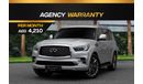 Infiniti QX80 | 4,210 P.M  | 0% Downpayment | Original Paint!