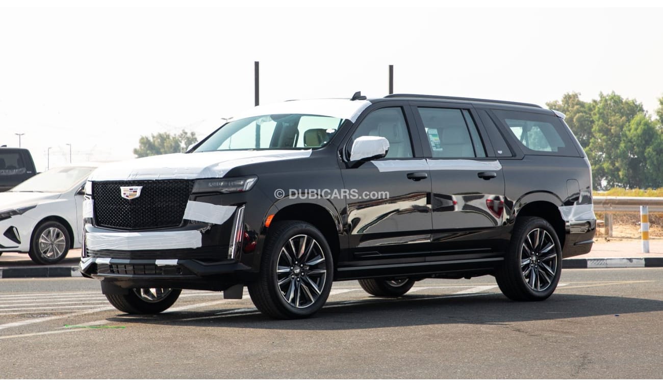 كاديلاك إسكالاد ESV SPORT PLATINUM/4WD + TV/BENCH 8 SEATS/2024/GCC. Export only