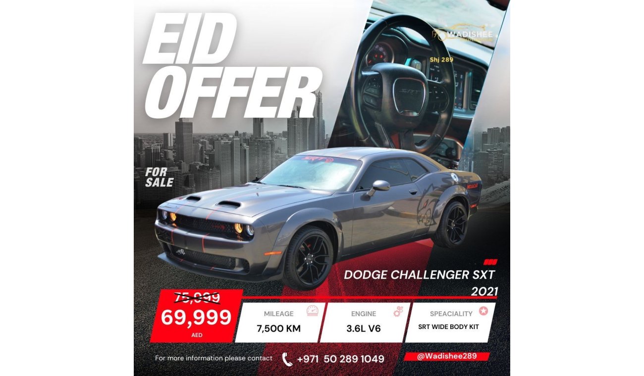 Dodge Challenger OFFER ONE WEEK**SXT CHALLENGER //2021//WIDE BODY +SRT KIT//OIGINAL AIR BAGS//