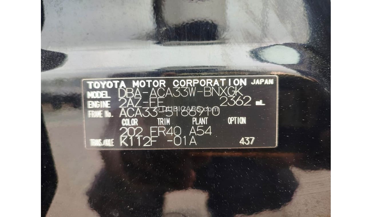 Toyota Vanguard ACA33-5166910-Black