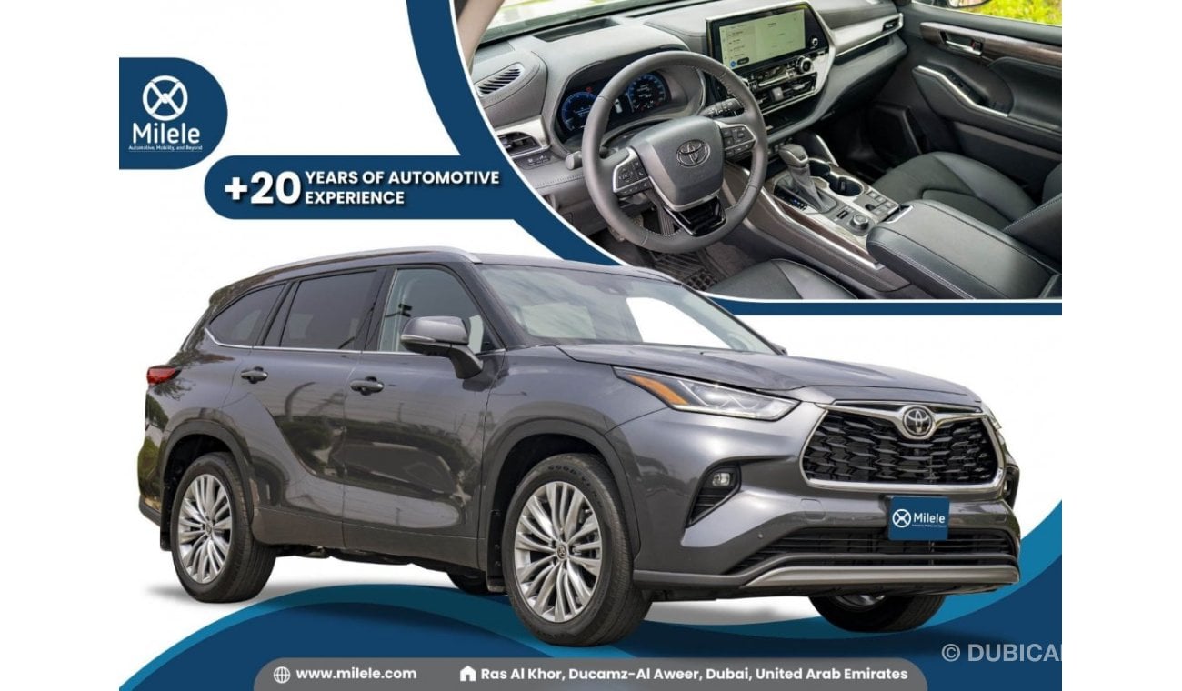 تويوتا هايلاندر PLATINUM 2.4P AWD - GREY: WITH LEATHER SEATS, PANORAMIC ROOF, 360 CAM