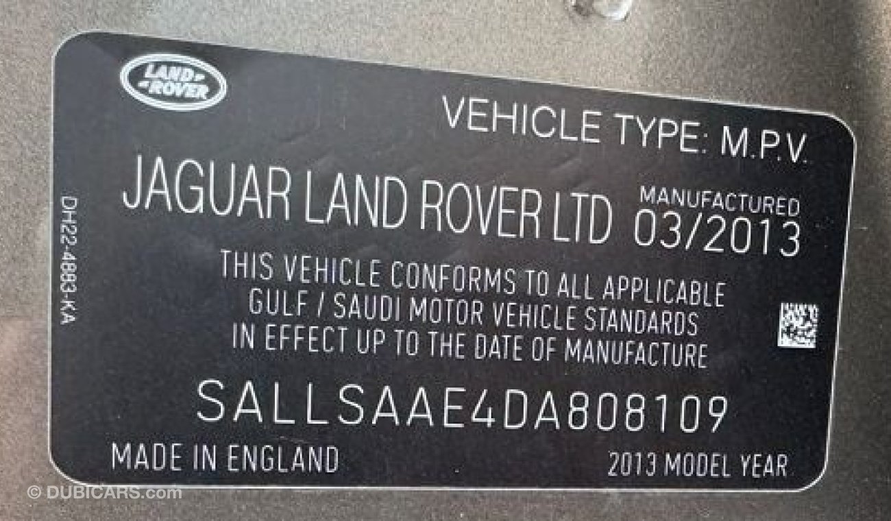 Land Rover Range Rover Sport RANGE ROVER SPORT SUPERCHARGED 2013 GCC SPECS