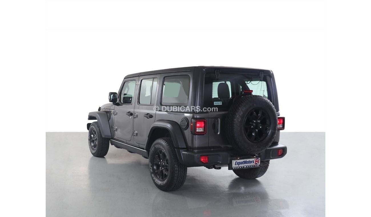 Jeep Wrangler Unlimited Willys Wheeler 3.6L • 2,750x60 • 0% DP • 2020 • Warranty Available • GCC •