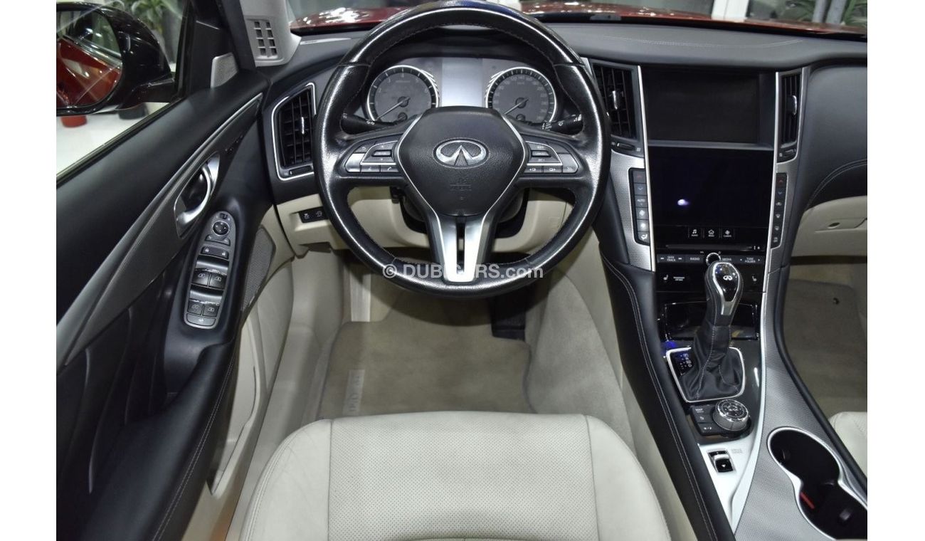 Infiniti Q50 EXCELLENT DEAL for our Infiniti Q50 2.0t ( 2018 Model ) in Red Color GCC Specs