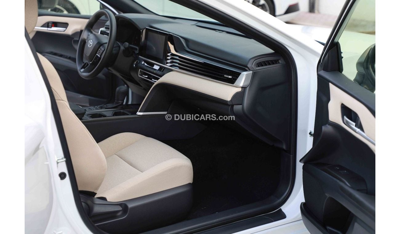 تويوتا كامري 2025 TOYOTA CAMRY E 2.5 - PLATINUM WHITE PEARL inside BEIGE | Export Only