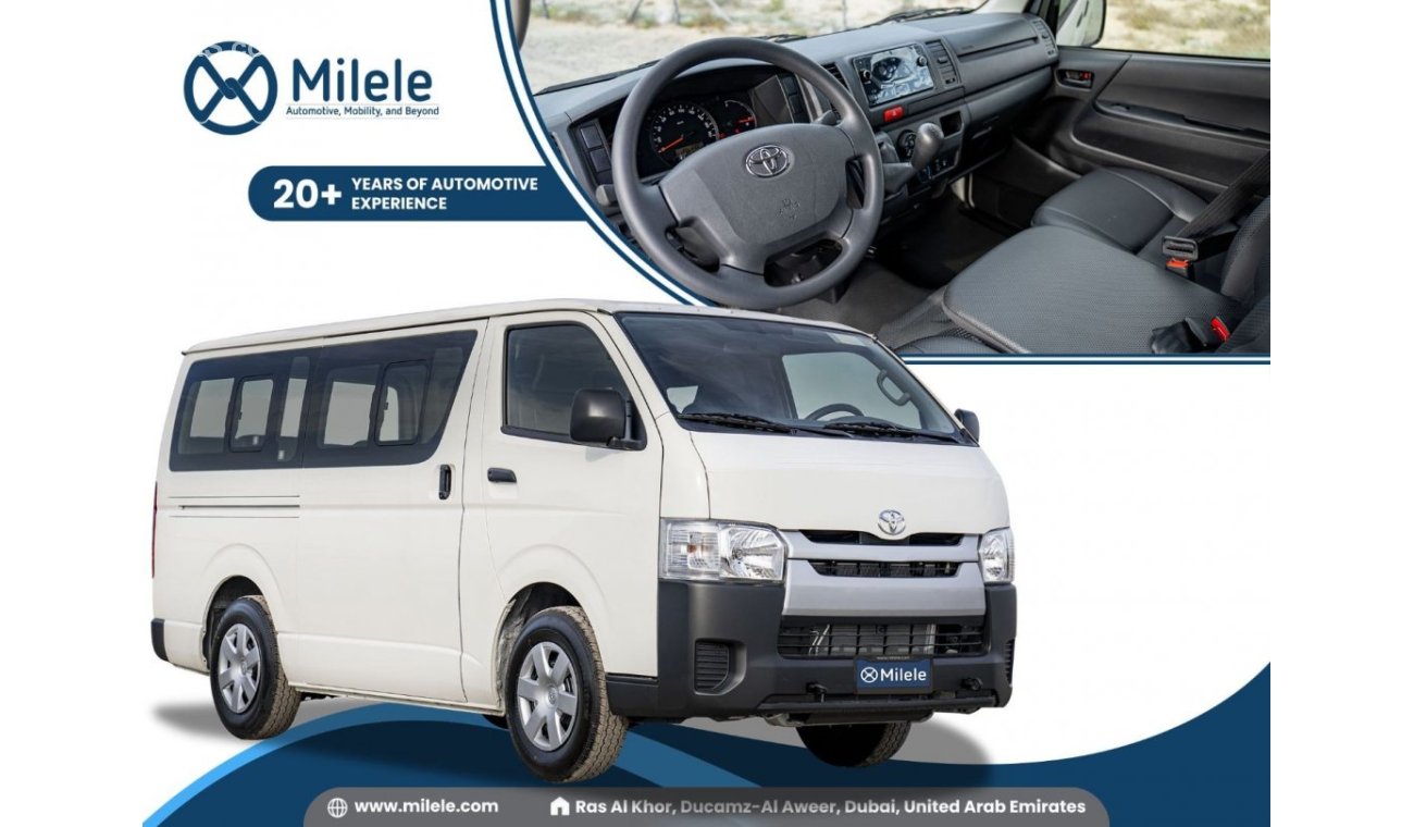 Toyota Hiace STD 2.7L PETROL 15-SEATER: DUAL AIRBAGS, FR+RR AC, VINYL SEATS