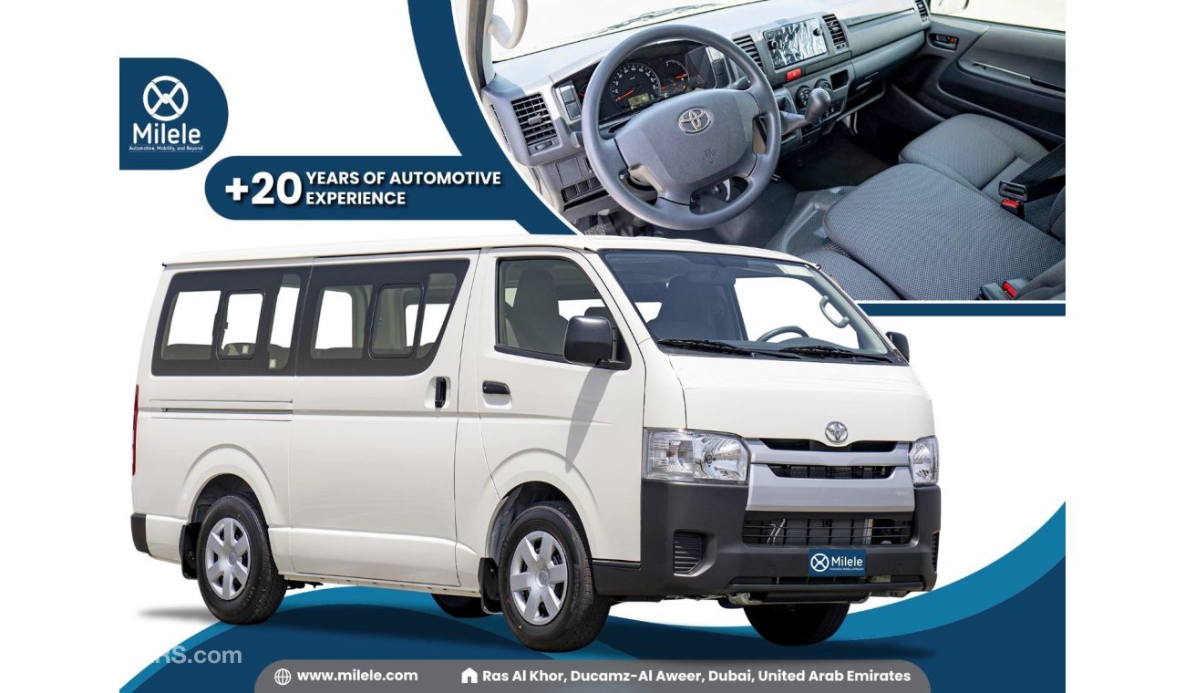 Toyota Hiace STD 2.5L DIESEL 15-SEATER: 15" STEEL RIMS, FABRIC SEATS, A/C, DUAL AIRBAGS