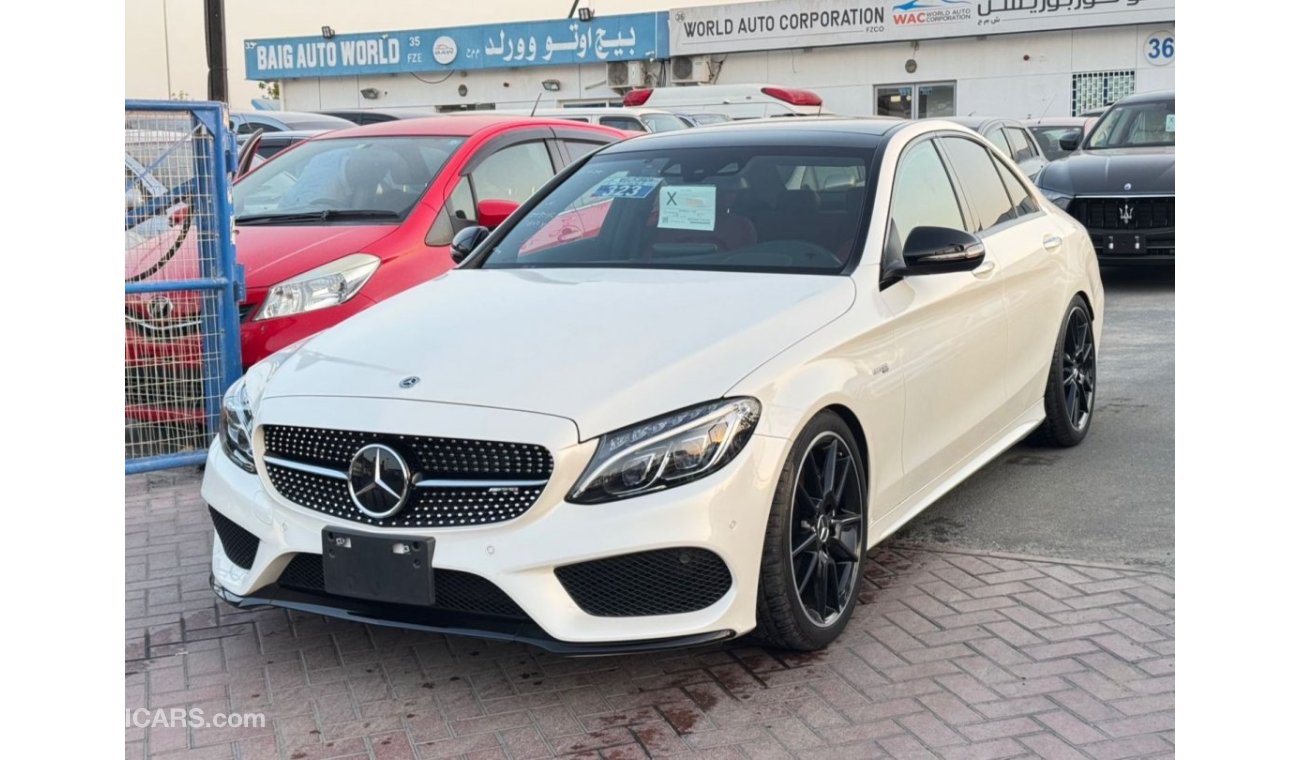 مرسيدس بنز C 43 AMG MERCEDES C43 2018 WHITE INSIDE RED JAPAN IMPORT WITH LOW MILLAGE