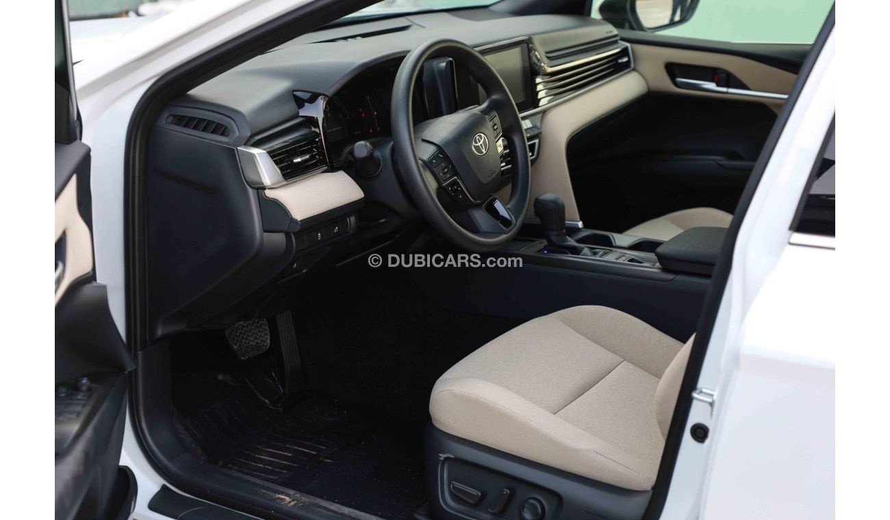 تويوتا كامري 2025 TOYOTA CAMRY E 2.5 - PLATINUM WHITE PEARL inside BEIGE | Export Only