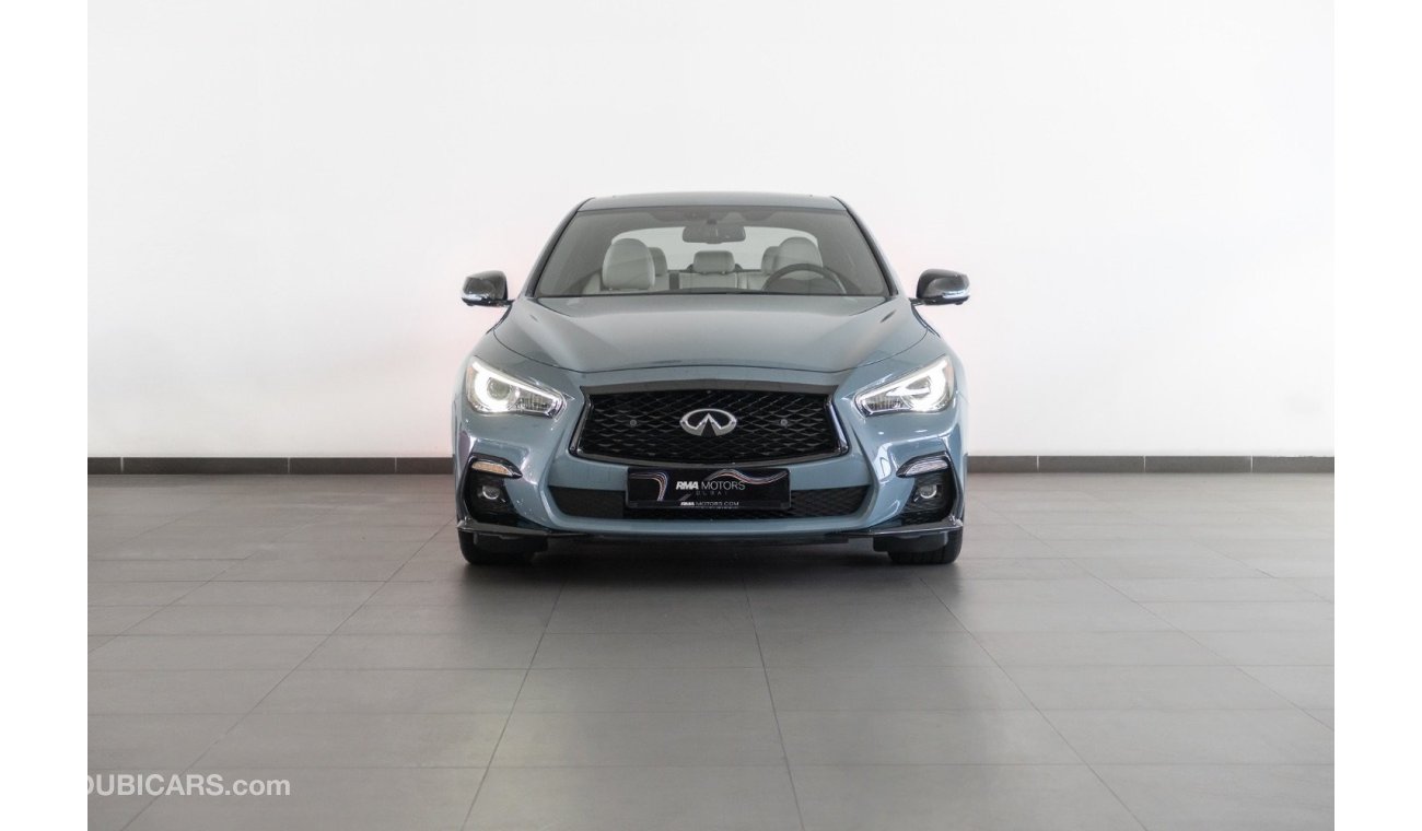 Infiniti Q50 Red Sport 400 2021 Infiniti Q50 S Red Sport 3.0L V6 / Full Infiniti History & Infiniti Warranty