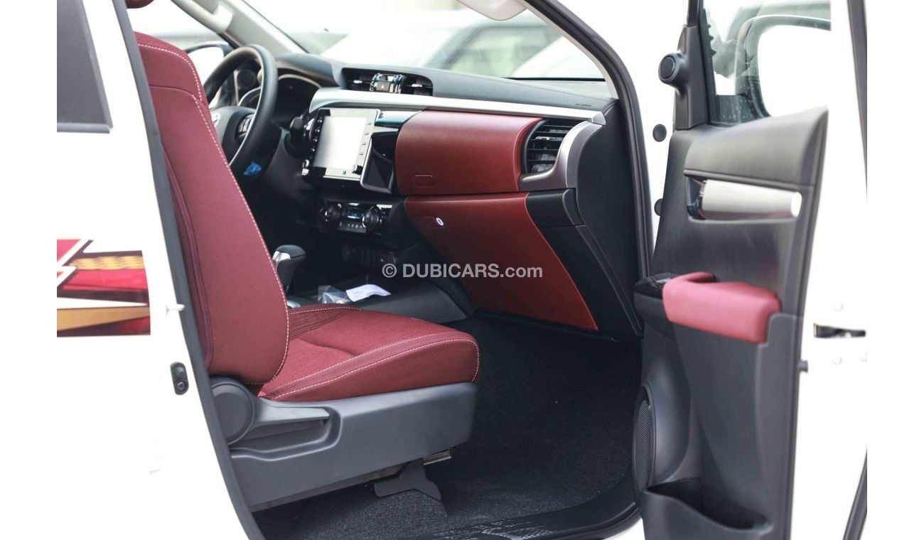 تويوتا هيلوكس 2025 TOYOTA HILUX GLXS 2.7 - SUPER WHITE inside MAROON | Export Only