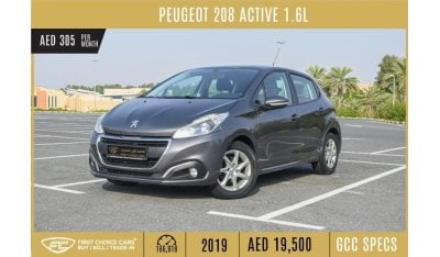 Peugeot 208 AED 305/month | 2019 | PEUGEOT | 208 | ACTIVE 1.6L | GCC SPECS | P00924