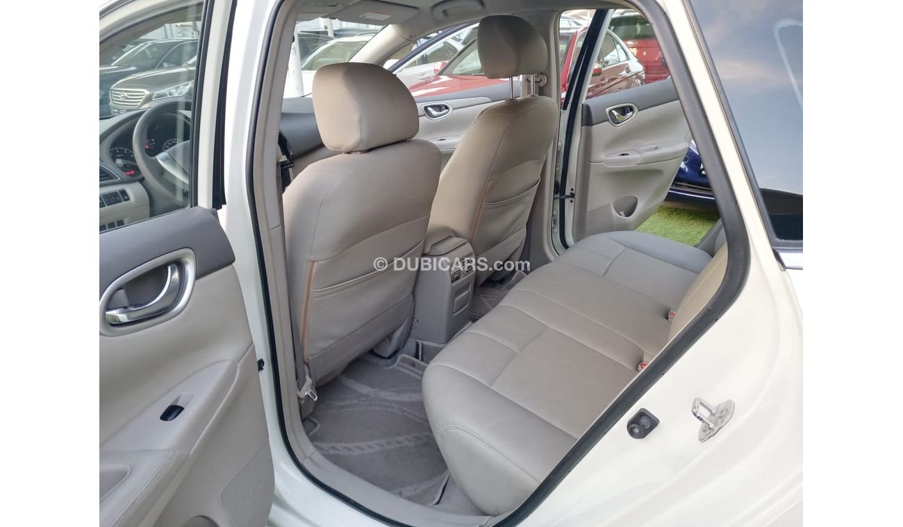 Nissan Sentra GCC model 2016 without accidents, white color, beige interior, Android screen, rear camera, in excel