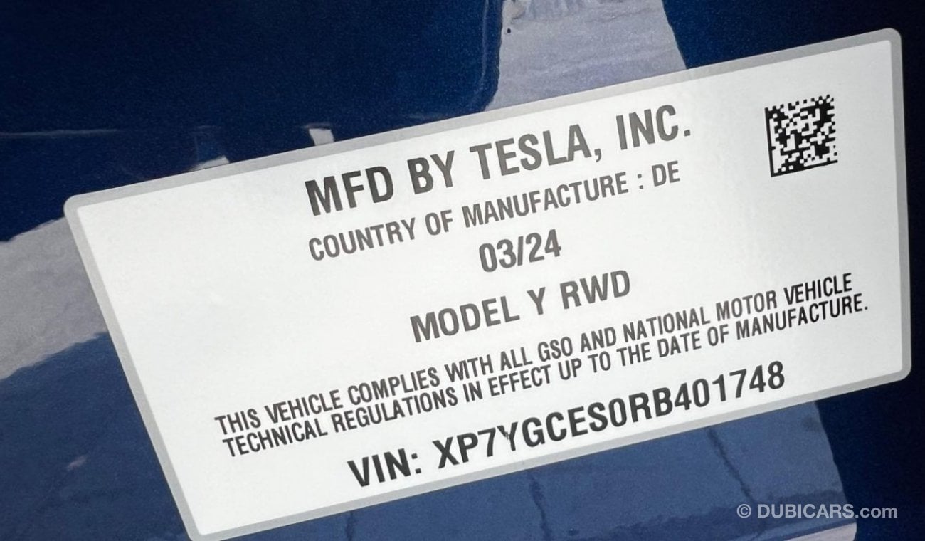 Tesla Model Y Tesla Model Y   Brand New  Auto Pilot  2024 GCC Zero KM  Under Tesla Warranty