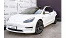 Tesla Model 3 AED 2239 PM I 2022 GCC MANUFACTURER WARRANTY UP 2026 OR 80K KM