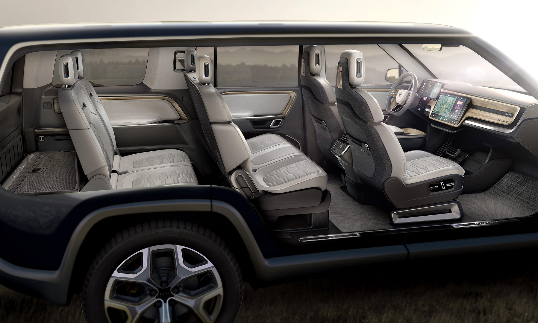 Rivian R1S interior - Seats