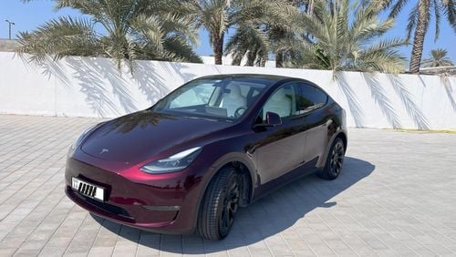 تسلا موديل Y Long Range, full self drive, Midnight Cherry, white interior black 20" rims