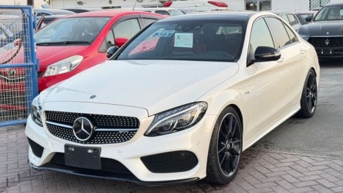 مرسيدس بنز C 43 AMG MERCEDES C43 2018 WHITE INSIDE RED JAPAN IMPORT WITH LOW MILLAGE