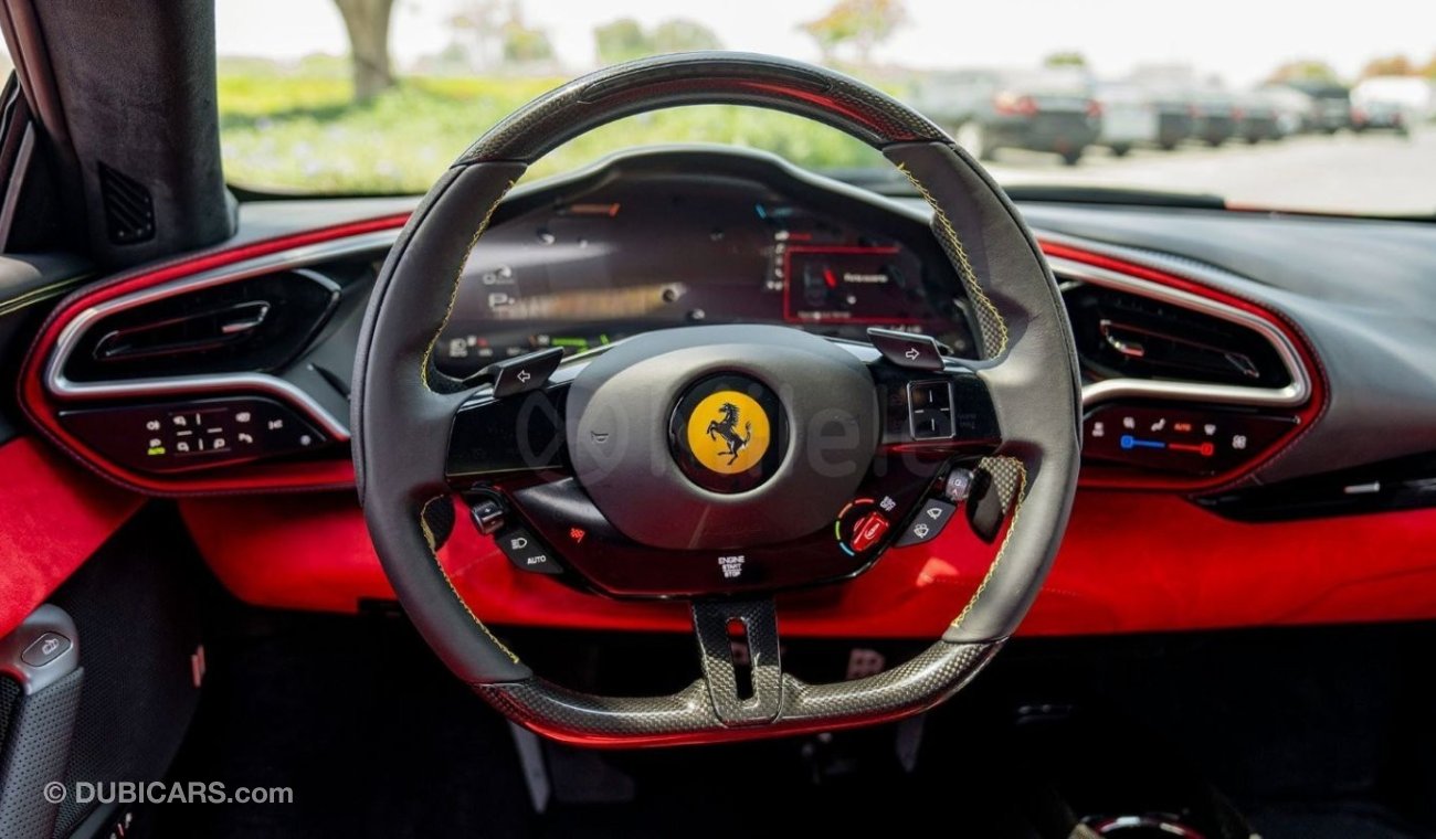 فيراري 296 GTB ROSSO CORSA WITH CARBON ACCENTS, FULL ELECTRIC SEATS, AND 360 CAMERA