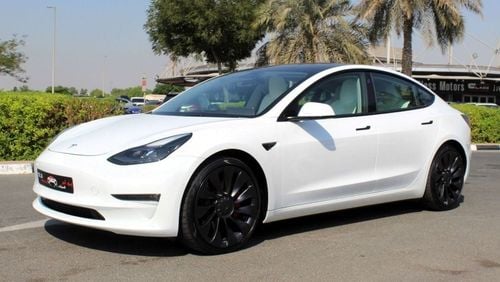 Tesla Model 3 PERFORMANCE 2021 GCC DUAL MOTOR AWD LOW MILEAGE SINGLE OWNER WITH AGENCY WARRANTY IN MINT CONDITION