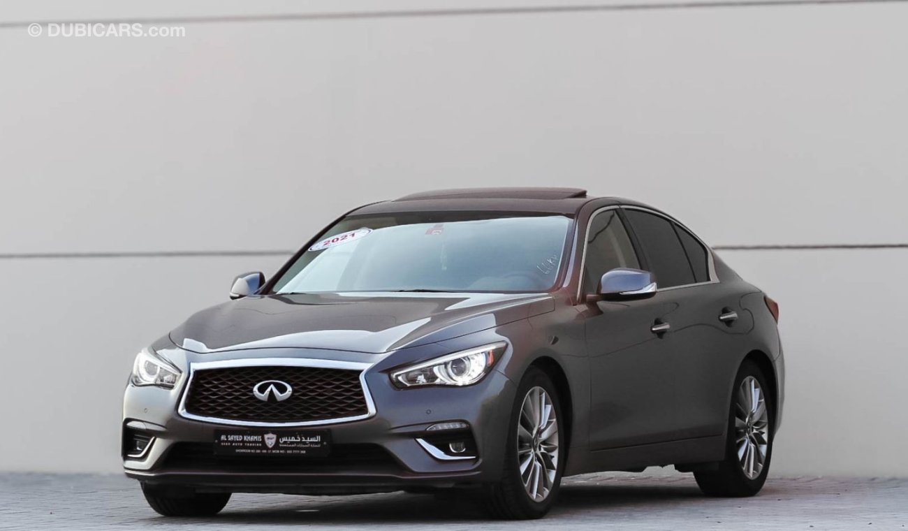 إنفينيتي Q50 2021 إنفينيتي Q50 سبورت (V37)، سيدان ذات 4 أبواب، 3 لتر 6 سلندر بنزين، أوتوماتيكية، دفع خلفي