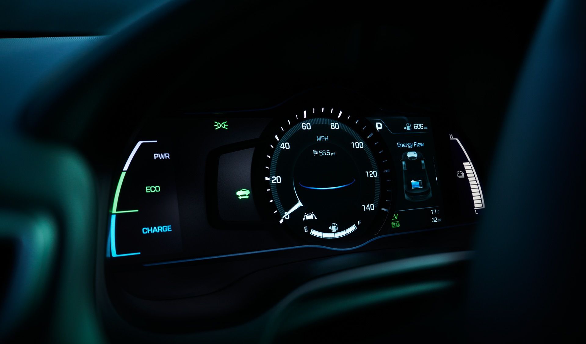 Hyundai Ioniq interior - Infotainment Cluster