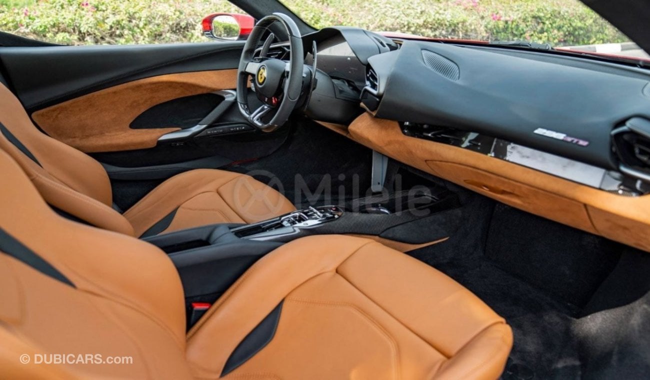 Ferrari 296 GTB RED EXTERIOR, BROWN INTERIOR, CARBON ACCENTS, AND 360 CAMERA