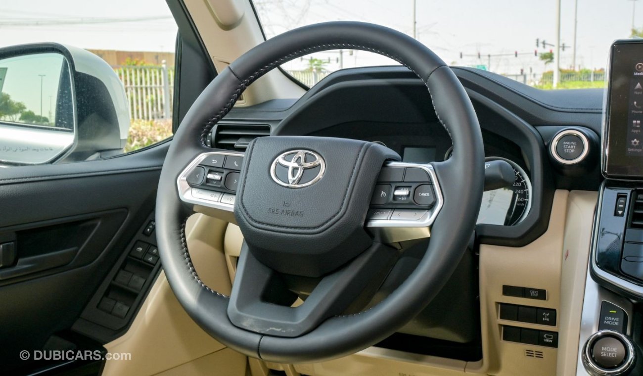 تويوتا لاند كروزر Toyota Land Cruiser GXR L2, 3.5L Sunroof Petrol - White - 2024 (Export)