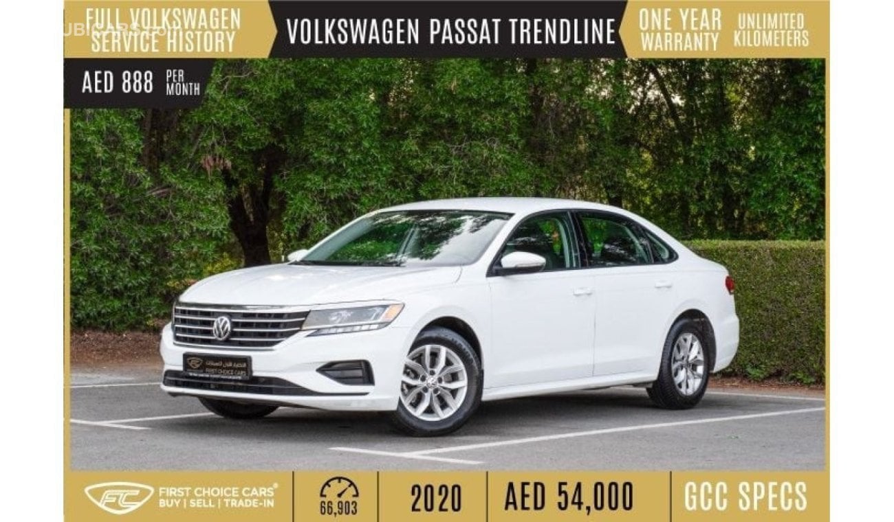 Volkswagen Passat AED 888/month 2020 | VOLKSWAGEN | PASSAT | TRENDLINE | WARRANTY: ONE YEAR OR UNLIMITED KM | V12058